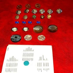 Assortment of Buttons and Needle set vintage
